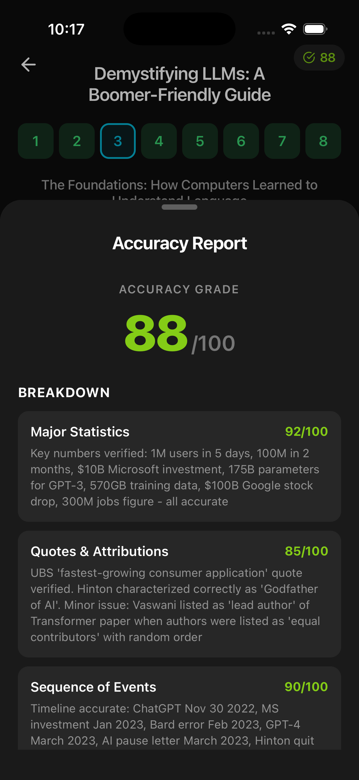 Nemonic Go app - Fact-checked content